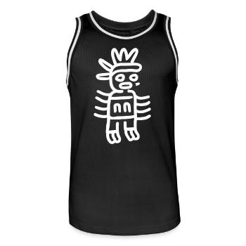 Aztekischer Gott Alte Mythologie Quetzalcoatl - Männer Basketball-Trikot - Schwarz/Weiß - Vorne - AI Model Male 185 dark (185cm)