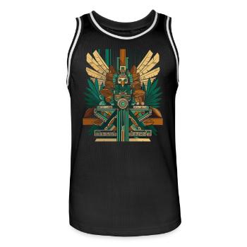 Dieu maya mythologie maya Ek Chuah Oeuvre - Maillot de basket Homme - noir/blanc - Devant - AI Model Male 185 dark (185cm)