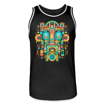 Maya Gott Mayanische Mythologie Itzamna - Männer Basketball-Trikot - Schwarz/Weiß - Vorne - AI Model Male 185 dark (185cm)