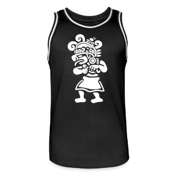 Dieu Maya Mythologie Maya Hunab Ku - Maillot de basket Homme - noir/blanc - Devant - AI Model Male 185 dark (185cm)