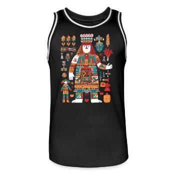 Itzamna Maya God Mythologie maya - Maillot de basket Homme - noir/blanc - Devant - AI Model Male 185 dark (185cm)