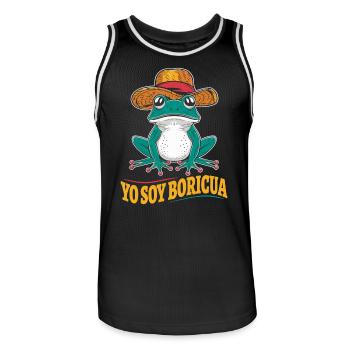 Yo Soy Boricua Puerto Rican Frosch Mit Hut - Männer Basketball-Trikot - Schwarz/Weiß - Vorne - AI Model Male 185 dark (185cm)