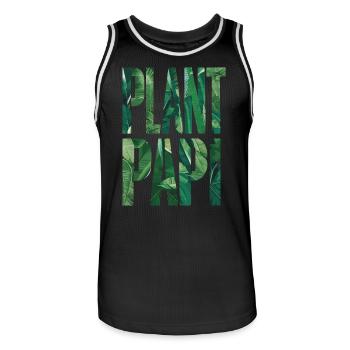 Plante Papa Jardinier Papa Amoureux de la Nature - Maillot de basket Homme - noir/blanc - Devant - AI Model Male 185 dark (185cm)