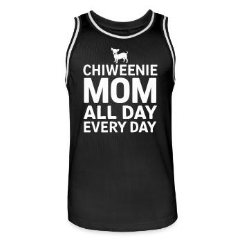 Chiweenie Mom - Tous les jours, toute la journée - Maillot de basket Homme - noir/blanc - Devant - AI Model Male 185 dark (185cm)
