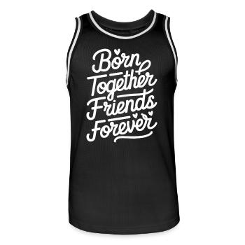 Born Together Friends Forever - Men's Basketball Jersey - black/white - Front - AI Model Male 185 dark (185cm)