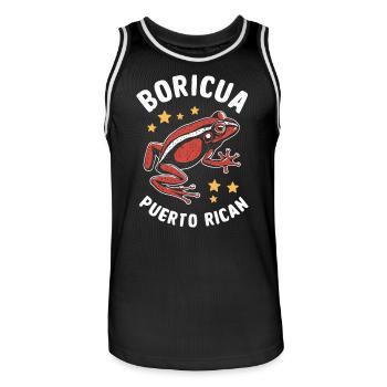 Boricua Puerto Rican Coqui Puerto Rico Frosch - Männer Basketball-Trikot - Schwarz/Weiß - Vorne - AI Model Male 185 dark (185cm)