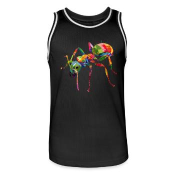 Colorful Ant Pop Art Style - Men's Basketball Jersey - black/white - Front - AI Model Male 185 dark (185cm)