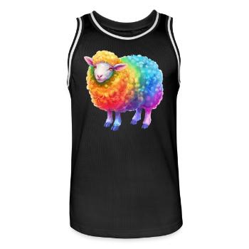Regenbogenschaf Farmtier für Tierliebhaber - Männer Basketball-Trikot - Schwarz/Weiß - Vorne - AI Model Male 185 dark (185cm)