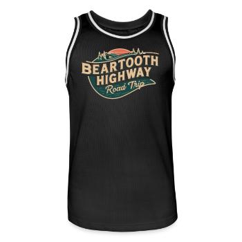 Beartooth Highway Road Trip Abenteuer - Männer Basketball-Trikot - Schwarz/Weiß - Vorne - AI Model Male 185 dark (185cm)