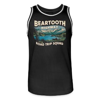 Beartooth Highway Road Trip Squad - Männer Basketball-Trikot - Schwarz/Weiß - Vorne - AI Model Male 185 dark (185cm)
