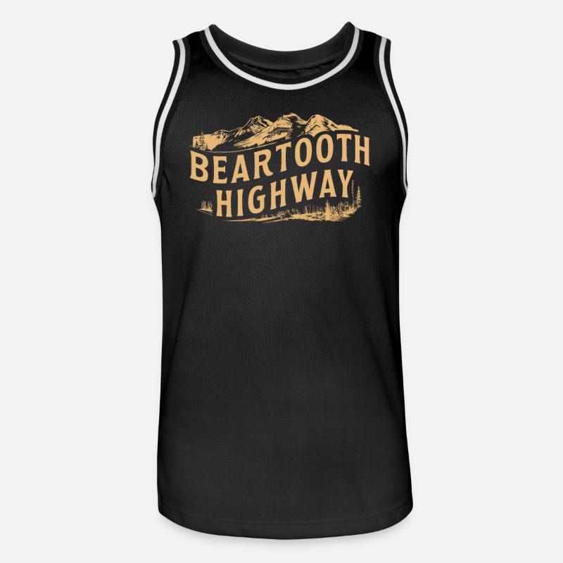 Beartooth Highway Abenteuer Berge - Männer Basketball-Trikot - Schwarz/Weiß