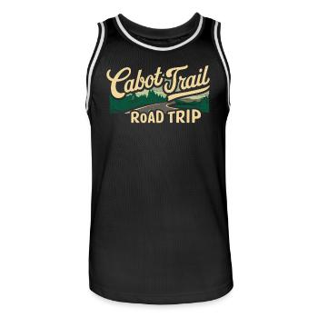 Cabot Trail Road Trip Landschaft - Männer Basketball-Trikot - Schwarz/Weiß - Vorne - AI Model Male 185 dark (185cm)