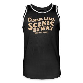 Cascade Lakes Scenic Byway Road Trip Squad - Maillot de basket Homme - noir/blanc - Devant - AI Model Male 185 dark (185cm)