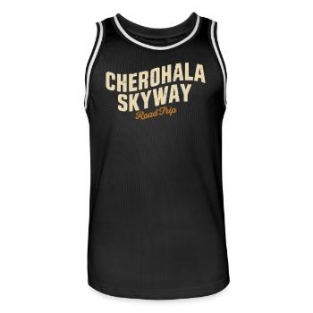 Cherohala Skyway Road Trip Abenteuer - Männer Basketball-Trikot - Schwarz/Weiß - Vorne - AI Model Male 185 dark (185cm)