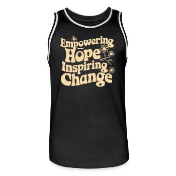 Sozialarbeiter Sozialarbeit: Empowering Hope - Männer Basketball-Trikot - Schwarz/Weiß - Vorne - AI Model Male 185 dark (185cm)