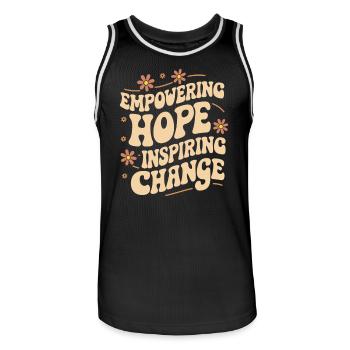 Empowering Hope Inspiring Change Social Work - Men's Basketball Jersey - black/white - Front - AI Model Male 185 dark (185cm)