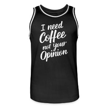 Je n’ai pas besoin de café Votre avis Barista - Maillot de basket Homme - noir/blanc - Devant - AI Model Male 185 dark (185cm)