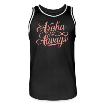 Souvenir Nouvelle-Zélande Aroha Always - Maillot de basket Homme - noir/blanc - Devant - AI Model Male 185 dark (185cm)