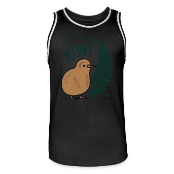 Finde Deinen Inneren Kiwi - New Zealand Souvenir - Männer Basketball-Trikot - Schwarz/Weiß - Vorne - AI Model Male 185 dark (185cm)