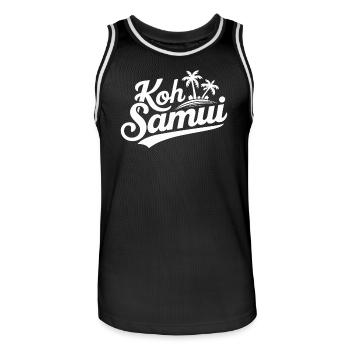 Koh Samui Souvenir Palm Trees Beach Design - Men's Basketball Jersey - black/white - Front - AI Model Male 185 dark (185cm)
