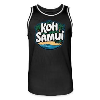 Koh Samui souvenir beach paradise - Men's Basketball Jersey - black/white - Front - AI Model Male 185 dark (185cm)