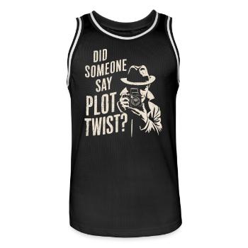 Murder Mystery Dinner Outfit Did Someone Say Plot - Männer Basketball-Trikot - Schwarz/Weiß - Vorne - AI Model Male 185 dark (185cm)
