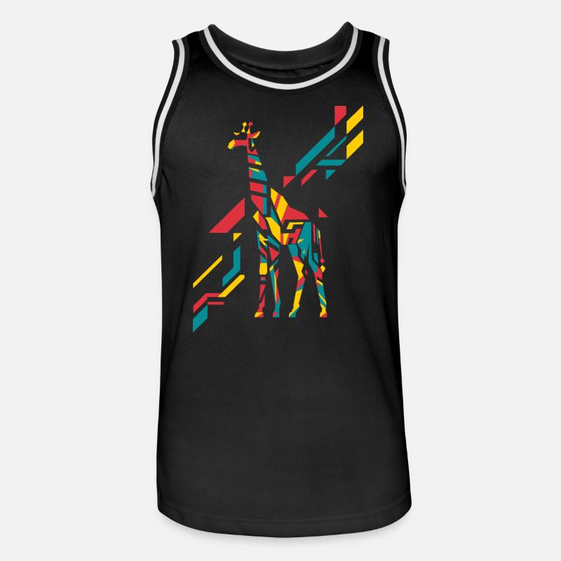 Bunte Abstrakte Giraffe Kunst - Männer Basketball-Trikot - Schwarz/Weiß