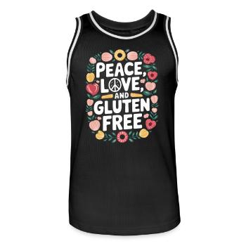 Friede, Liebe Und Glutenfrei - Männer Basketball-Trikot - Schwarz/Weiß - Vorne - AI Model Male 185 dark (185cm)