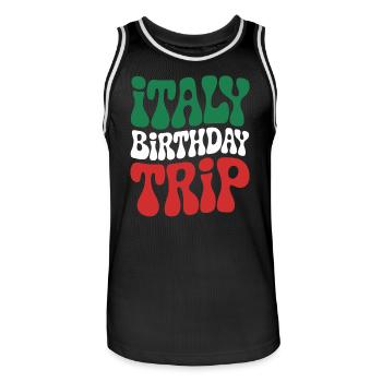 Italy Birthday Trip Adventure and Fun - Men's Basketball Jersey - black/white - Front - AI Model Male 185 dark (185cm)