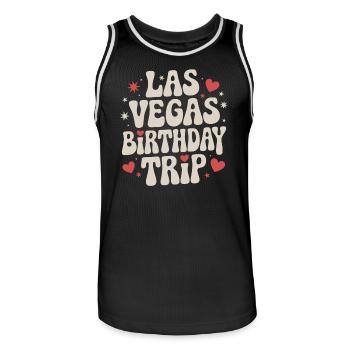 Las Vegas Voyage d’anniversaire Coeur Design - Maillot de basket Homme - noir/blanc - Devant - AI Model Male 185 dark (185cm)