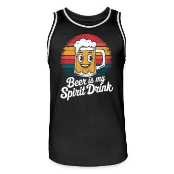 Bier Ist Mein Geistiges Getränk - Männer Basketball-Trikot - Schwarz/Weiß - Vorne - AI Model Male 185 dark (185cm)