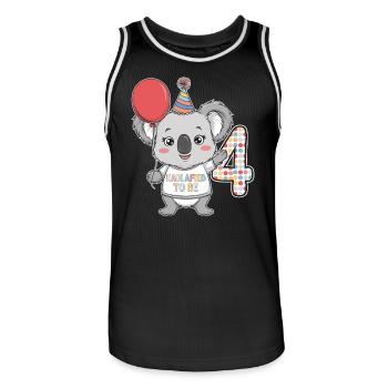 4th Birthday Koala Kaolafied To Be - Men's Basketball Jersey - black/white - Front - AI Model Male 185 dark (185cm)