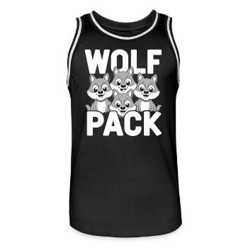 Wolf Group Design Wolf Pack - Men's Basketball Jersey - black/white - Front - AI Model Male 185 dark (185cm)