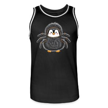 Pinguin Halloween Kostüm Lustige Spinne - Männer Basketball-Trikot - Schwarz/Weiß - Vorne - AI Model Male 185 dark (185cm)