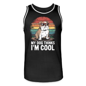 Bulldog Mein Hund Denkt Das Ich Cool Bin - Männer Basketball-Trikot - Schwarz/Weiß - Vorne - AI Model Male 185 dark (185cm)