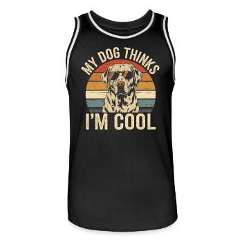 Labrador Retriever Mein Hund Denkt Das Ich Cool - Männer Basketball-Trikot - Schwarz/Weiß - Vorne - AI Model Male 185 dark (185cm)