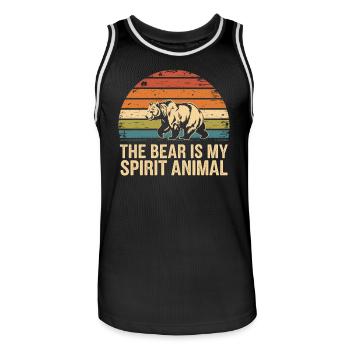 Bär The Bear Is My Spirit Animal - Men's Basketball Jersey - black/white - Front - AI Model Male 185 dark (185cm)