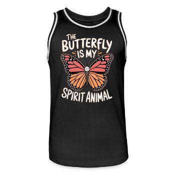 Schmetterling Le papillon est mon animal spirituel - Maillot de basket Homme - noir/blanc - Devant - AI Model Male 185 dark (185cm)