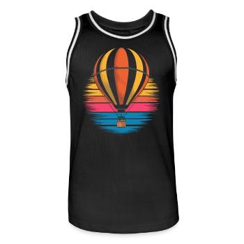 Heißluftballon Retro Sonnenuntergang Vintage - Männer Basketball-Trikot - Schwarz/Weiß - Vorne - AI Model Male 185 dark (185cm)