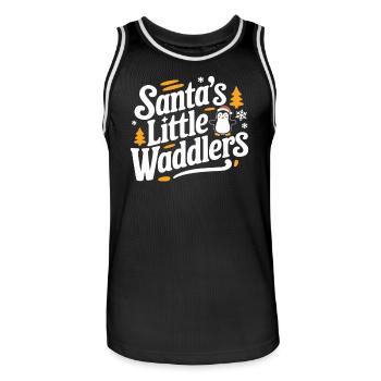 Santast Petit Watscheler Pingouin Noël - Maillot de basket Homme - noir/blanc - Devant - AI Model Male 185 dark (185cm)