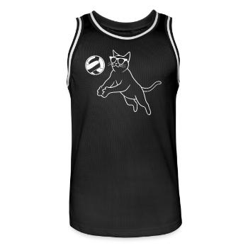 Cat in sunglasses playing volleyball - Men's Basketball Jersey - black/white - Front - AI Model Male 185 dark (185cm)