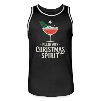 Filled With Christmas Spirit Cocktail Art - Men's Basketball Jersey - black/white - Front - AI Model Male 185 dark (185cm)