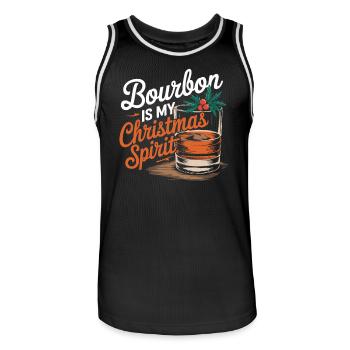 Bourbon Ist Mein Weihnachtsgeist Design - Männer Basketball-Trikot - Schwarz/Weiß - Vorne - AI Model Male 185 dark (185cm)