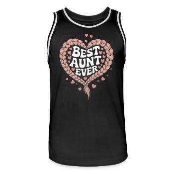 Beste Tante Best Aunt Ever Floral Blumen Herz - Männer Basketball-Trikot - Schwarz/Weiß - Vorne - AI Model Male 185 dark (185cm)