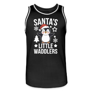 Weihnachten Pinguin Santa's Little Waddlers - Männer Basketball-Trikot - Schwarz/Weiß - Vorne - AI Model Male 185 dark (185cm)