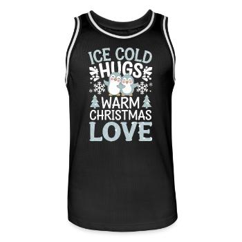 -cold hugs, warm Christmas love, - Men's Basketball Jersey - black/white - Front - AI Model Male 185 dark (185cm)