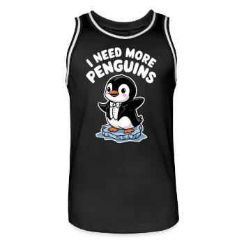 Ich Brauche Mehr Pinguine Lustiger Pinguin - Männer Basketball-Trikot - Schwarz/Weiß - Vorne - AI Model Male 185 dark (185cm)