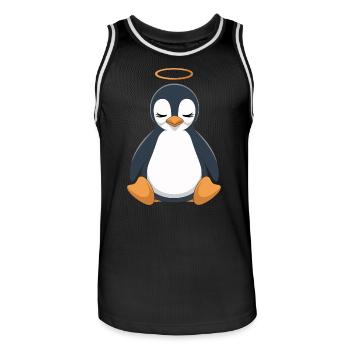 Niedlicher Pinguin Mit Heiligenschein - Männer Basketball-Trikot - Schwarz/Weiß - Vorne - AI Model Male 185 dark (185cm)