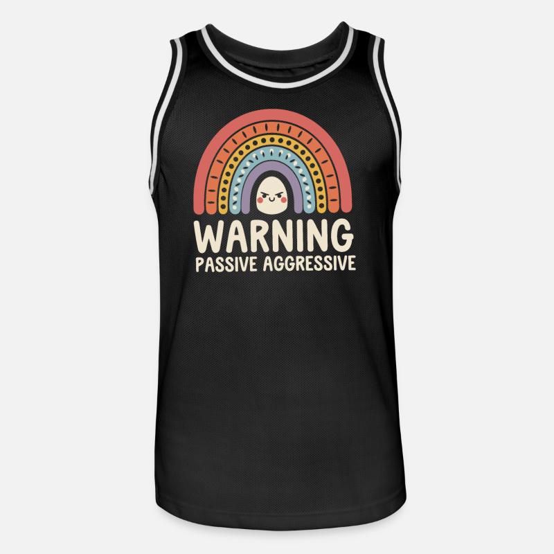 Caution Passive Aggressive Rainbow - Men's Basketball Jersey - black/white