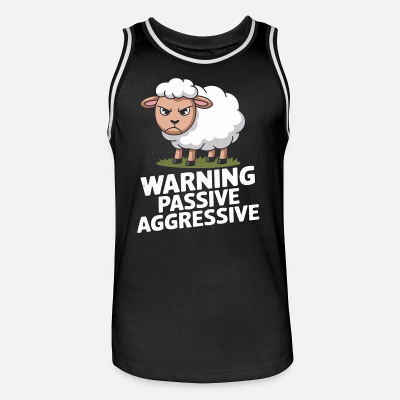 Beware Passive Aggressive Sheep - Men's Basketball Jersey - black/white